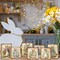 8 PCS Vintage Easter Wooden Table Decor – Retro Bunny & Egg Rustic Tiered Tray Signs for Spring Farmhouse Tabletop, Fireplace, Shelf & Easter Centerpiece Decoration